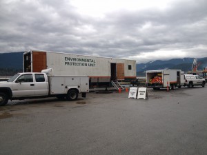 A live exercise of emergency measures involves significant planning and equipment. (Photo courtesy Kinder Morgan Canada).