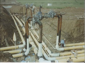 Otis Eastern Service worked on a valve nest on a storage project in New York State in the late ’90s. With up to 14 lines in a single trench to carry fresh water, brine water, injected fluids and natural gas, the challenge was remembering what products went where. The facility was mothballed after construction due to problems with the injection geology.