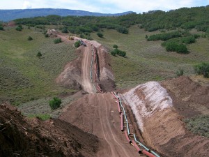 Pipeline installation in the Rocky Mountain area for a midstream company.